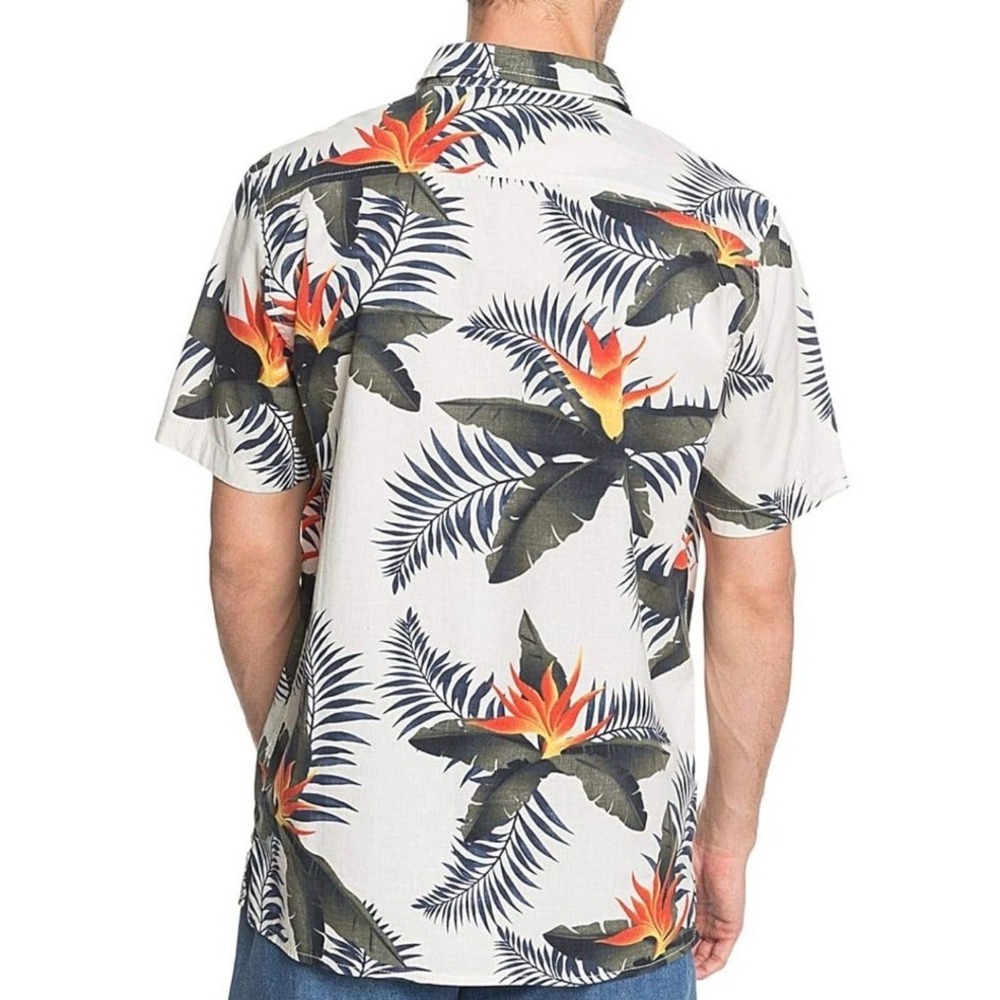 Quiksilver Poolsiders Short Sleeve Shirt Small Snow White New With Tags - Picture 2 of 13